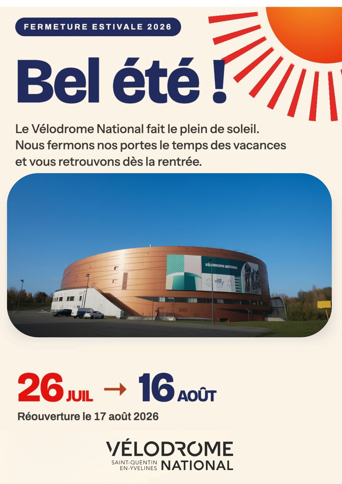 fermeture été 2026